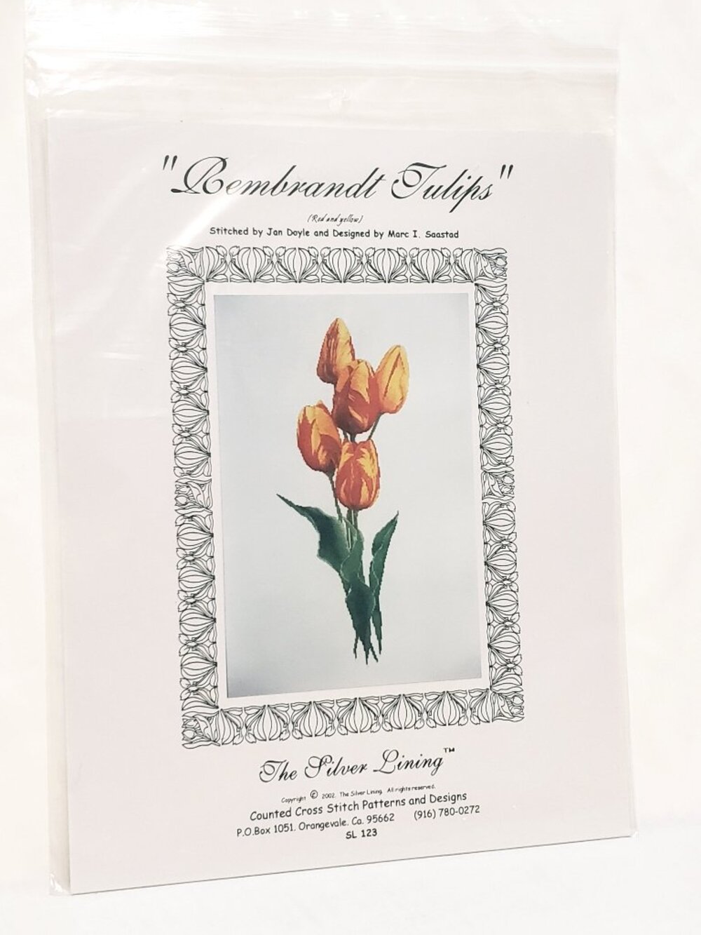 Rembrandt Tulips Red The Silver Lining Cross Stitch Pattern 2002 Marc Saastad
